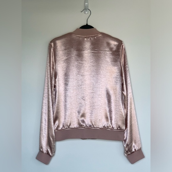 Pink Satin Bomber Jacket - Picture 5 of 10